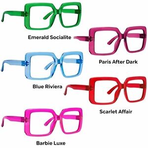 Chic Oversized Square 2.75x Reading Glasses | Screwless Flexible Hinges